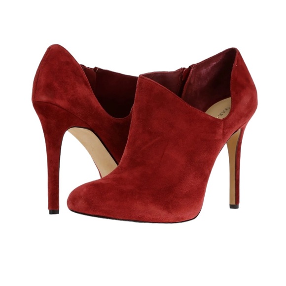 SOLE SOCIETY Womens Helena Red
Suede Stiletto Ankle Zip Booties Shoes / 8M/38 - Picture 1 of 10